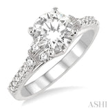3/8 Ctw Diamond Semi-Mount Engagement Ring in 14K White Gold