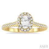 Oval Shape Halo Diamond Engagement Ring