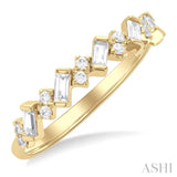 1/3 ctw Zigzag Scatter Baguette and Round Cut Diamond Fashion Band in 14K Yellow Gold