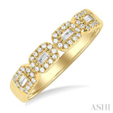 1/3 ctw East-West Baguette and Round Cut Diamond Fashion Band in 14K Yellow Gold