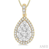 Pear Shape Halo Lovebright Essential Diamond Pendant
