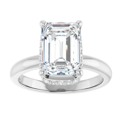 3.51ctw Radiant Cut Lab Grown Diamond Solitaire Engagement Ring Platinum, D, VS1 | IGI Certified