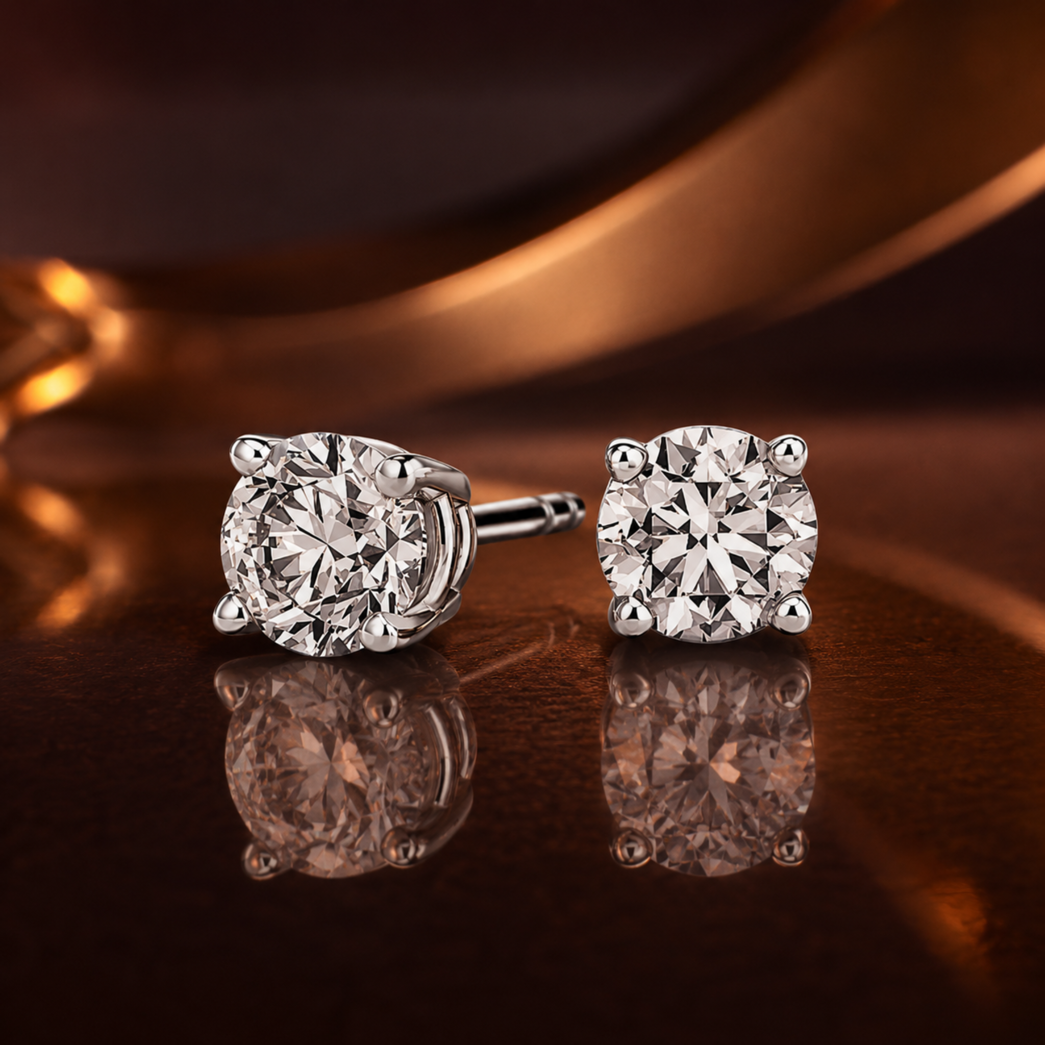 1/2 ctw Round Lab Grown Diamond Stud Earrings 14K White Gold, E, VS1