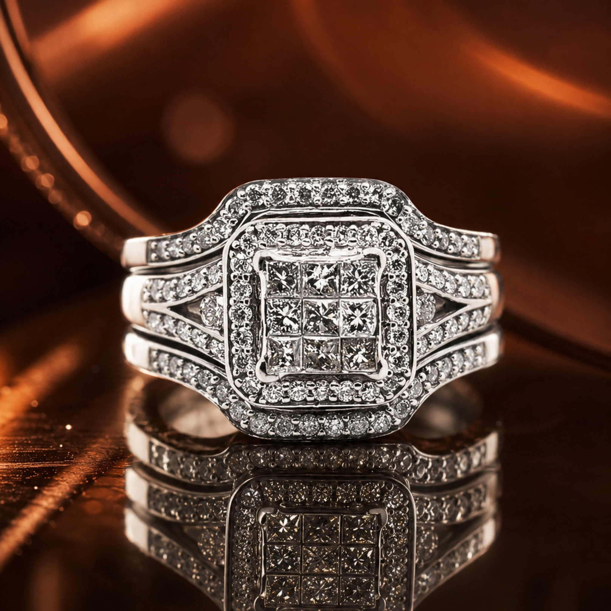 Lady's 14K White Gold Invisible Set