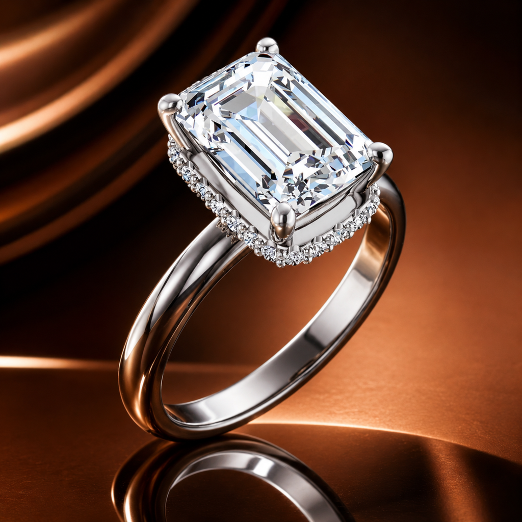 3.51ctw Radiant Cut Lab Grown Diamond Solitaire Engagement Ring Platinum, D, VS1 | IGI Certified