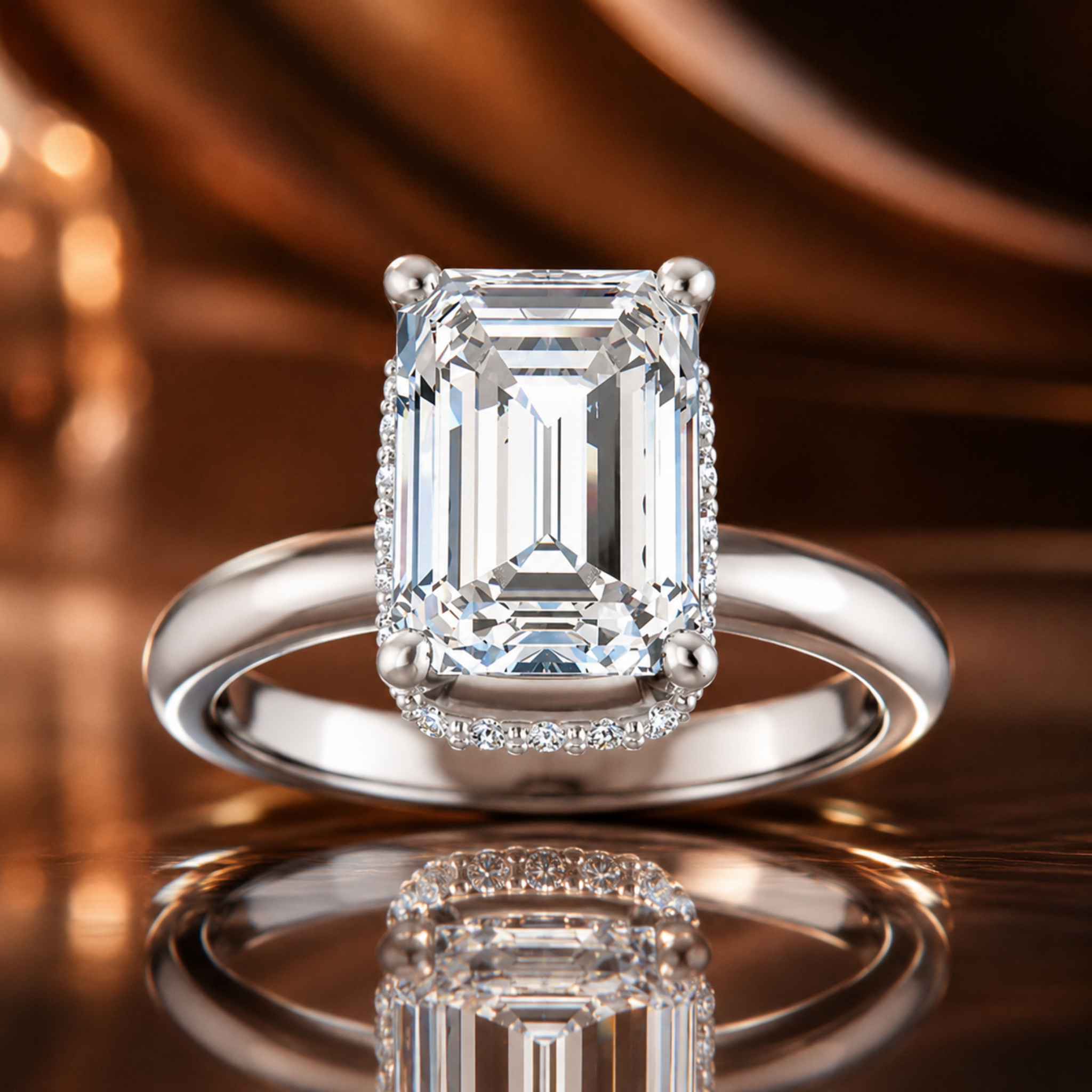 3.51ctw Radiant Cut Lab Grown Diamond Solitaire Engagement Ring Platinum, D, VS1 | IGI Certified
