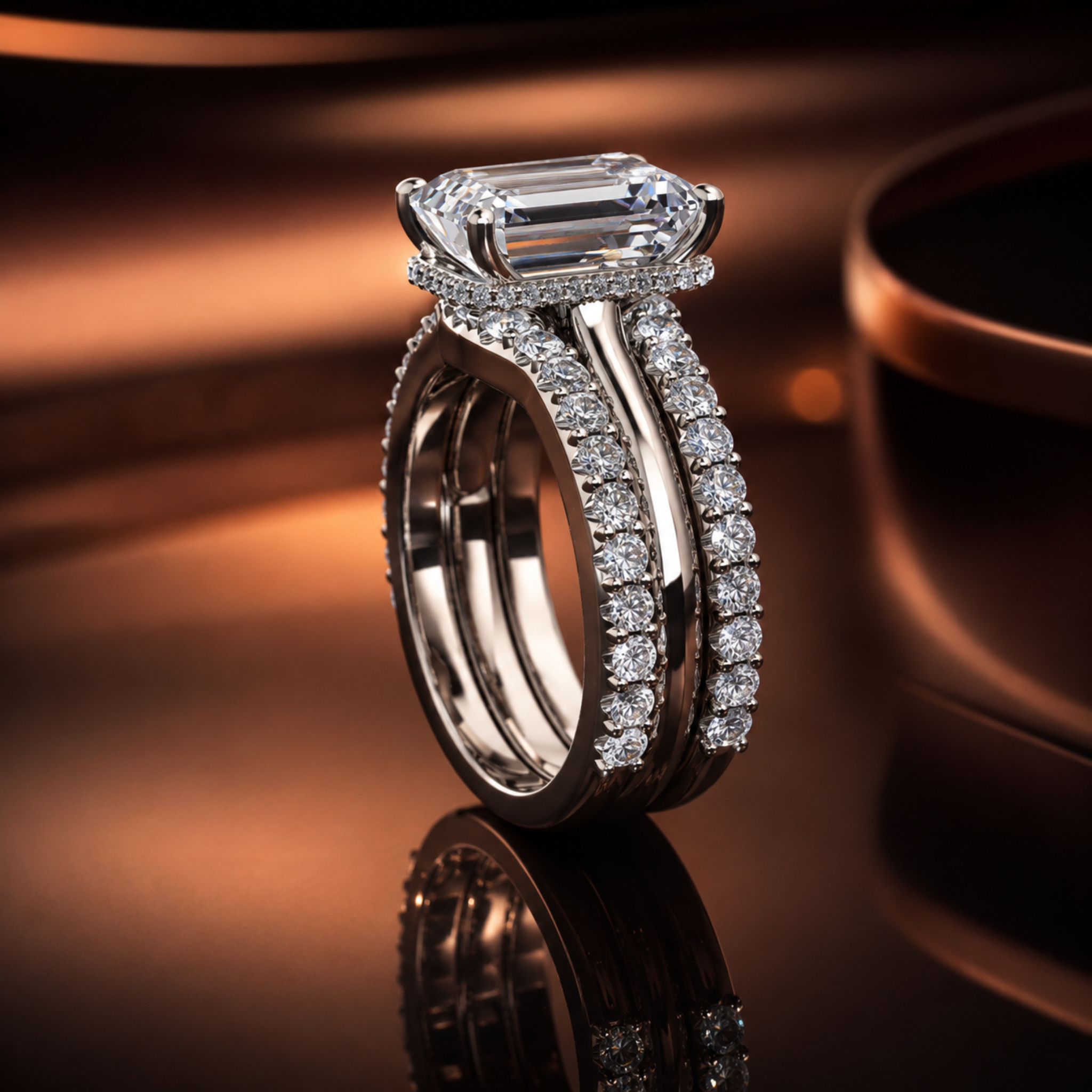 3.51ctw Radiant Cut Lab Grown Diamond Solitaire Engagement Ring Platinum, D, VS1 | IGI Certified
