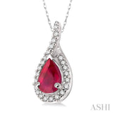 Pear Shape Gemstone & Diamond Pendant