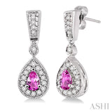 Pear Shape Gemstone & Diamond Earrings