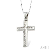 Channel Set Cross Diamond Pendant