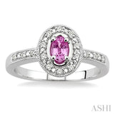 Oval Shape Gemstone & Diamond Ring