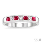 Gemstone & Diamond Wedding Band