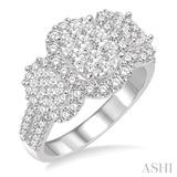 1 1/3 Ctw Diamond Lovebright Ring in 14K White Gold