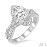 Marquise Shape Semi-Mount Diamond Engagement Ring