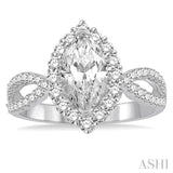 Marquise Shape Semi-Mount Diamond Engagement Ring