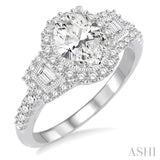 Oval Shape Semi-Mount Diamond Engagement Ring