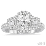 Oval Shape Semi-Mount Diamond Engagement Ring