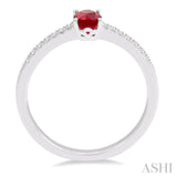 Oval Shape Gemstone & Diamond Ring