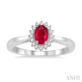 Oval Shape Gemstone & Diamond Ring