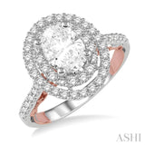 Oval Shape Semi-Mount Diamond Engagement Ring