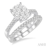 Oval Shape Lovebright Diamond Wedding Set