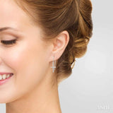 Cross Petite Diamond Earrings