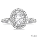 Oval Shape Semi-Mount Diamond Engagement Ring