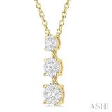 3 Stone Lovebright Diamond Necklace