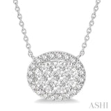 Oval Shape Lovebright Essential Diamond Necklace