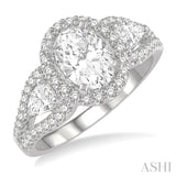 Oval Shape Semi-Mount Diamond Engagement Ring