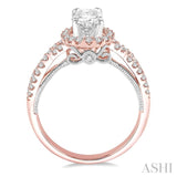 Oval Shape Semi-Mount Diamond Engagement Ring