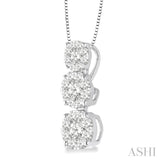 3 Stone Lovebright Essential Diamond Pendant