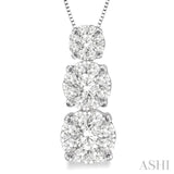 3 Stone Lovebright Essential Diamond Pendant