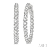 1-Inch Round Inside-Out Diamond Hoop Earrings