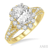 Oval Shape Semi-Mount Diamond Engagement Ring