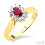 Oval Shape Gemstone & Diamond Ring