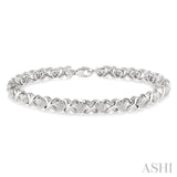 Silver Heart Shape Diamond Bracelet