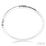 Silver 3 Stone Channel Set Diamond Fashion Bangle