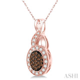 Oval Shape Champagne Diamond Pendant