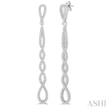 3/4 Ctw Round Cut Diamond Earrings in 14K White Gold