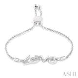 Silver Love Diamond Lariat Bracelet