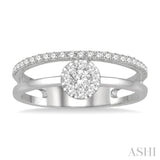 Double Row Round Shape Lovebright Diamond Fashion Ring