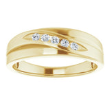 14K Yellow 2 mm Round 1/6 CTW Diamond Wedding Band