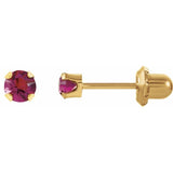 14K Yellow Imitation Amethyst Inverness® Piercing Earrings