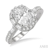 Oval Shape Semi-Mount Diamond Engagement Ring