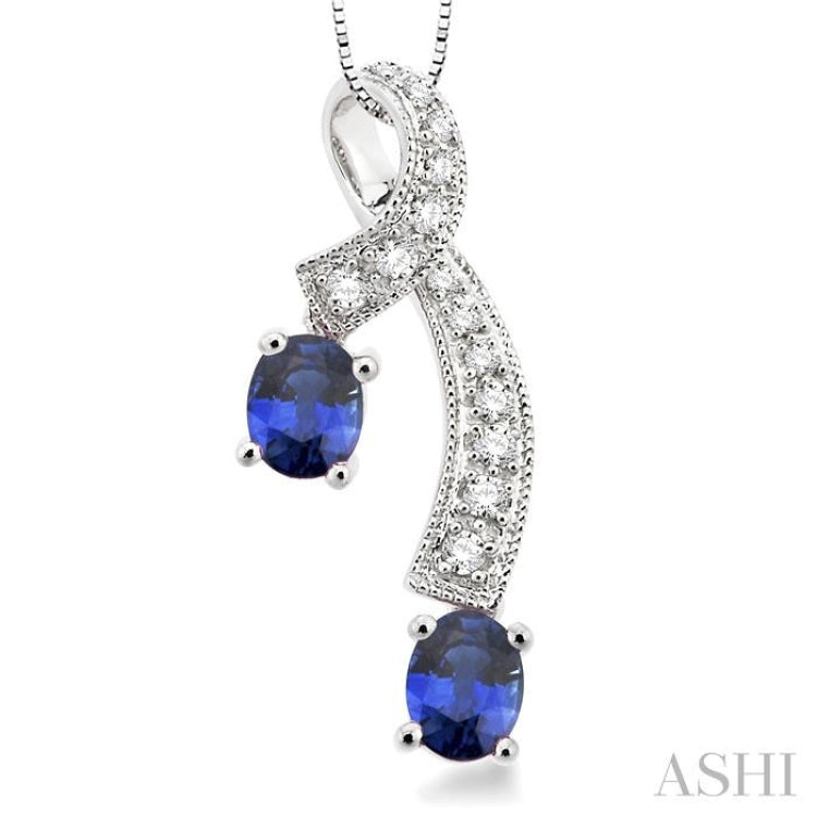 Oval Shape Gemstone & Diamond Fashion Pendant