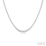 5 Ctw Riviera Round Cut Diamond Necklace in 14K White Gold