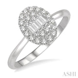 Oval Shape Fusion Diamond Fashion Ring