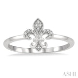 Stackable Fleur De Lis Petite Diamond Fashion Ring