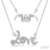 Mom & Love Layered Diamond Pendant